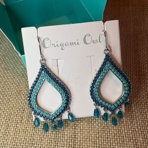 Origami Owl blue Moroccan dangle earrings